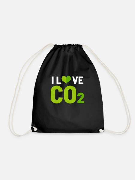 Ich liebe CO2 - Turnbeutel - Schwarz