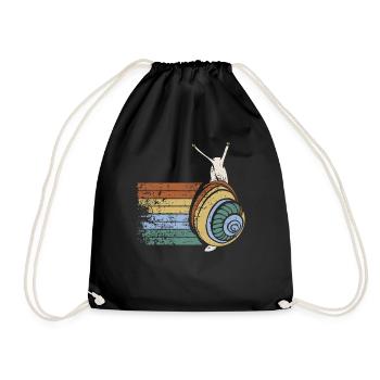 Animaux d'amour Rétro cadeau d'escargot idée de conception pour - Sac de sport léger - noir - Devant