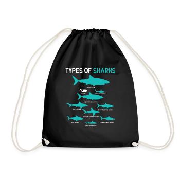 9 types de cadeau de requin Shark Ocean Beach - Sac de sport léger - noir - Devant