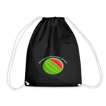 I have a watermelon worn pregnant - Drawstring Bag - black - Front