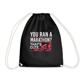 Triathlon triathlete fan Schwi sayings funny cool - Drawstring Bag - black - Front