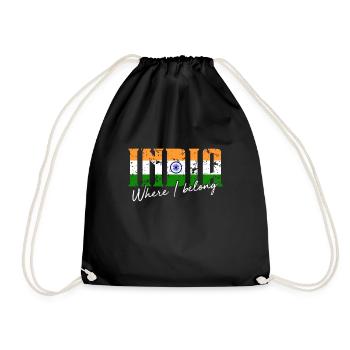 India - Drawstring Bag - black - Front