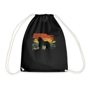 Silverback Grumpy Gorilla Gift Animal Lover 70s - Drawstring Bag - black - Front