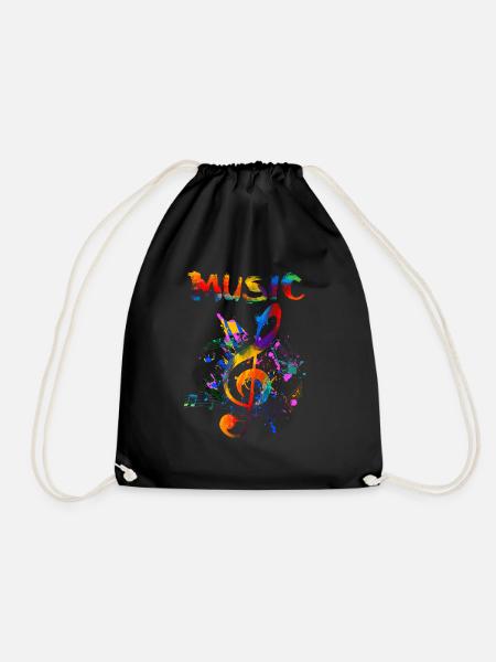 Musik-Fan-Geschenk-Entwurf Funky Violinschlüssel-Musik - Turnbeutel - Schwarz