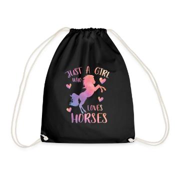 Juste une fille qui aime les chevaux - Sac de sport léger - noir - Devant