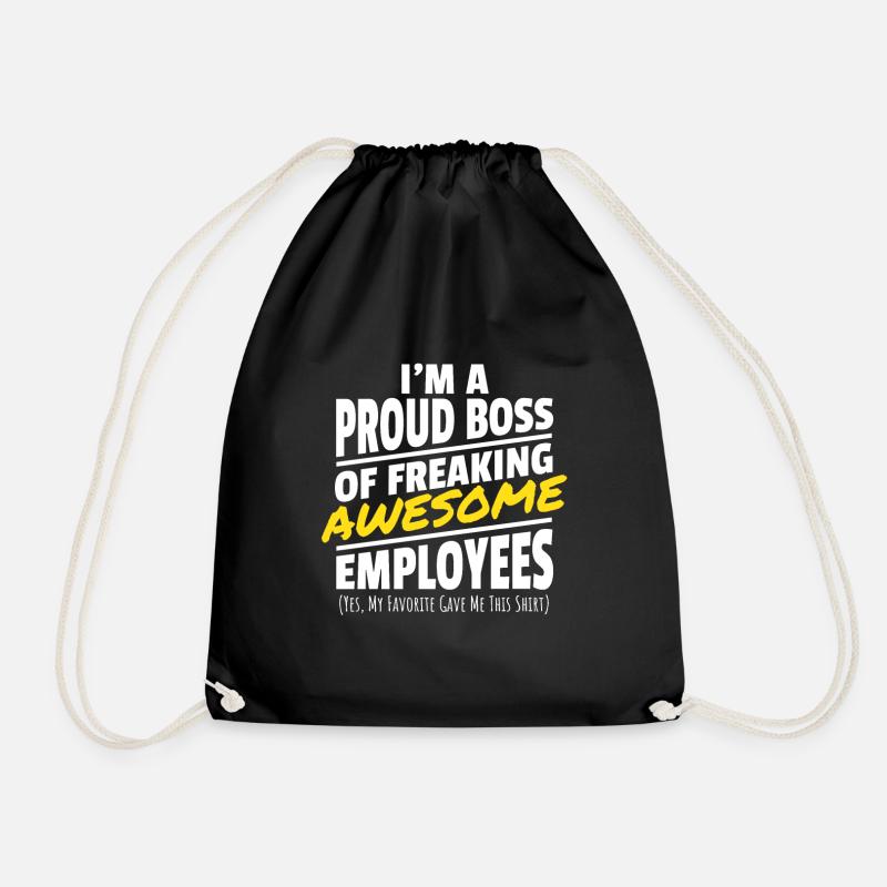 Proud Boss Gift Awesome Employees Manager - Turnbeutel - Schwarz