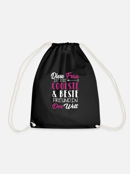 Beste Freundin. Geschenk für beste Freundin - Turnbeutel - Schwarz