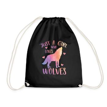 Juste une fille qui aime les loups - Sac de sport léger - noir - Devant