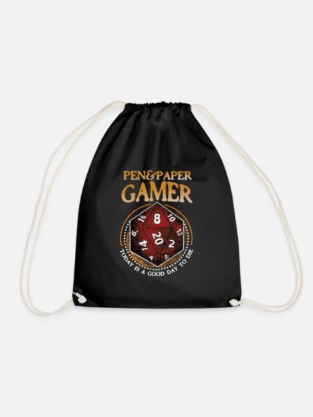 Pen And Paper Gamer - Turnbeutel - Schwarz