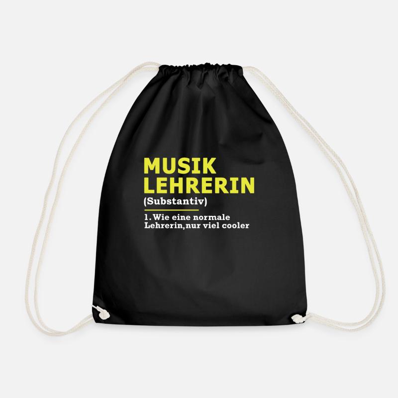 Musiklehrerin Musik Lehrerin Lehrer Geschenk - Turnbeutel - Schwarz
