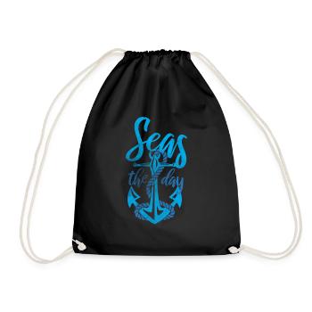 Anchor - Seas the day - Turnbeutel - Schwarz - Vorne