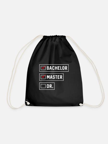 Bachelor Master Doktor Abschluss Checkliste - Turnbeutel - Schwarz
