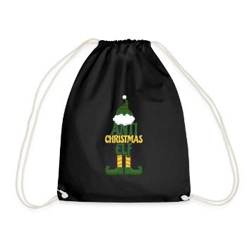 Anti Weihnachten Elf Geschenk - Turnbeutel - Schwarz - Vorne