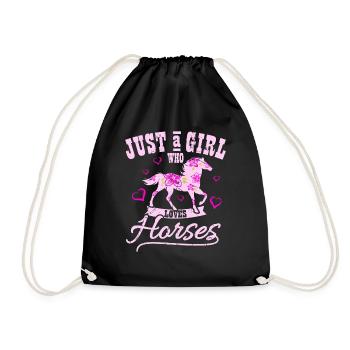 Horses Girl Girl - Drawstring Bag - black - Front