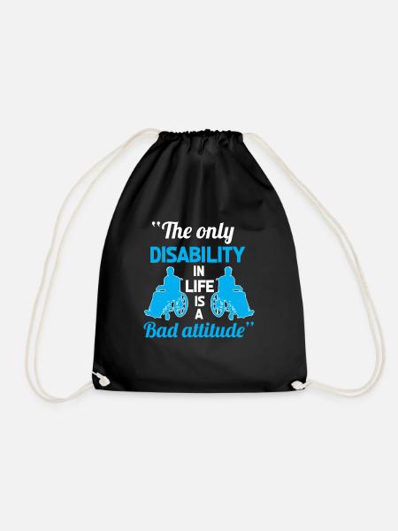 Wheelchair Handicap Wheelchair Disability - Drawstring Bag - black