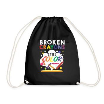 Colored pencil colors mental health - Drawstring Bag - black - Front