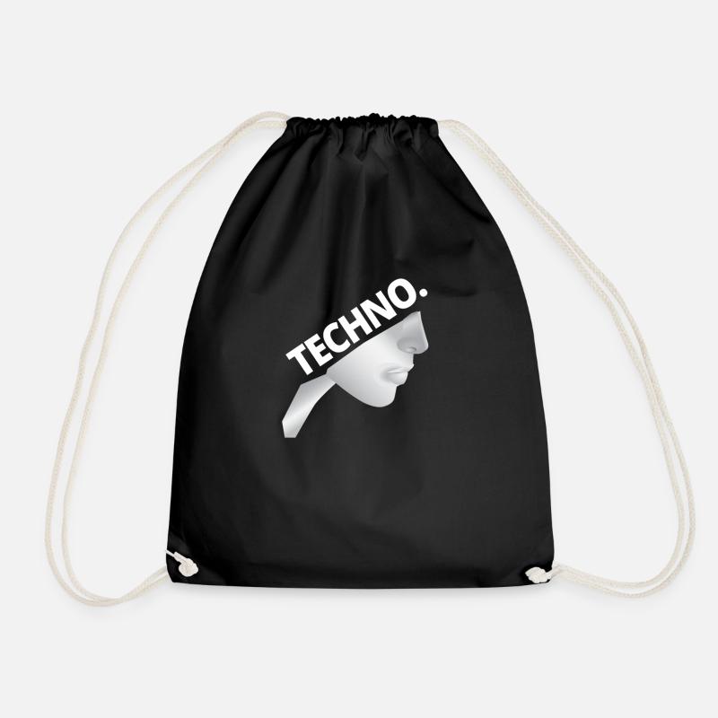 Techno Nonne - Dark Techno, Dark Minimal Techno, H - Turnbeutel - Schwarz