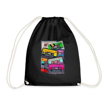 Cassette des années 80 - Sac de sport léger - noir - Devant
