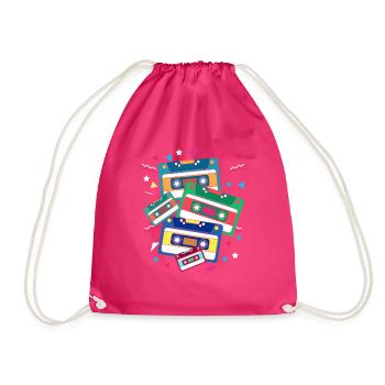 80s music genre - Drawstring Bag - fuchsia - Front