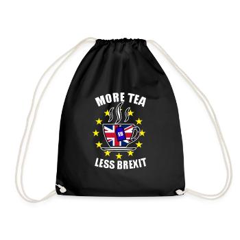 Brexit British flag tea EU UK - Drawstring Bag - black - Front