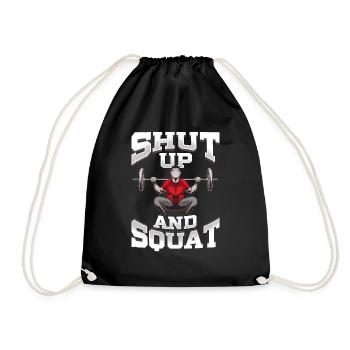 Shut Up And Squat No Excuses Funny Gym Levage - Sac de sport léger - noir - Devant
