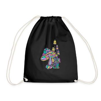 Éponges champignons Fête d’Illusion - Sac de sport léger - noir - Devant