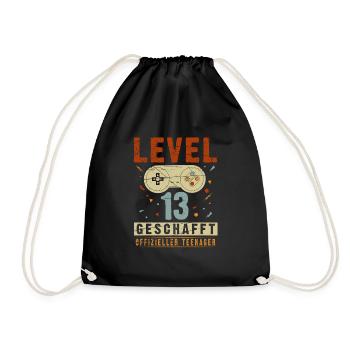 13. Geburtstag Geschenk - Turnbeutel - Schwarz - Vorne