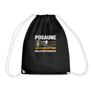 Posaune Posaunist - Turnbeutel - Schwarz - Vorne