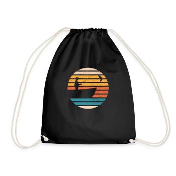 Fishing fishing angler carp sayings funny cool - Drawstring Bag - black - Front