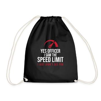 Car Enthusiasts Speeding Gifts Mechanic Yes - Drawstring Bag - black - Front