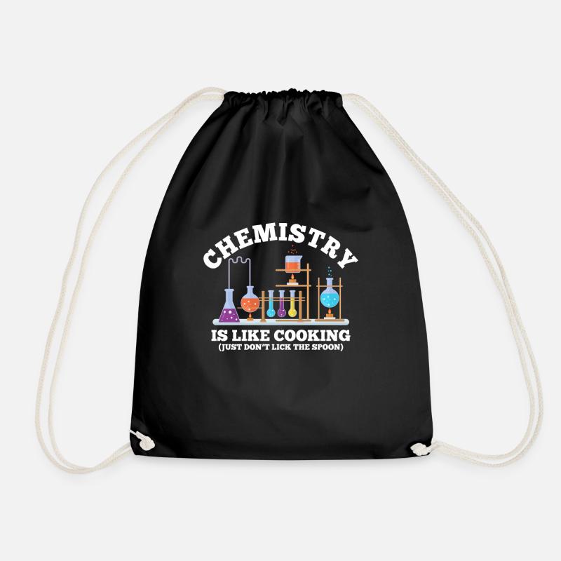Naturalist Humor Chemistry is like cooking - Drawstring Bag - black