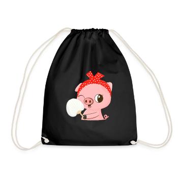 Bandana cochon mignon Animal cochon mignon - Sac de sport léger - noir - Devant