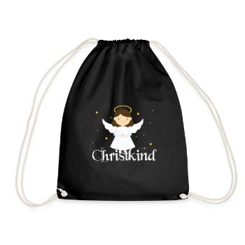 Christkind Weihnachten Geschenk - Turnbeutel - Schwarz - Vorne