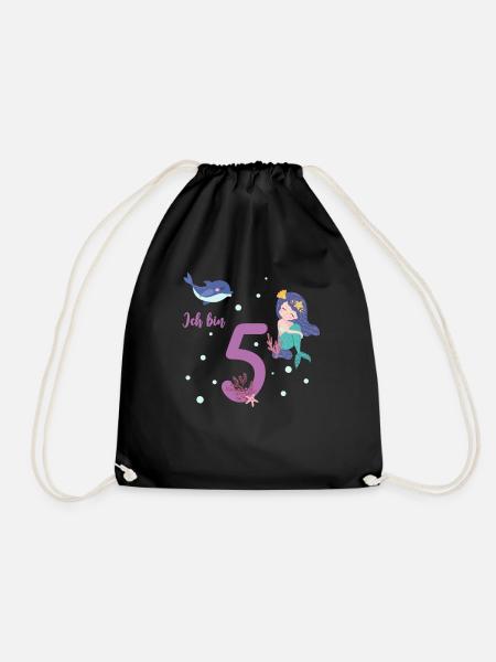 fünfter Geburtstag 5 Jahre alt Geburtstagsshirt - Turnbeutel - Schwarz