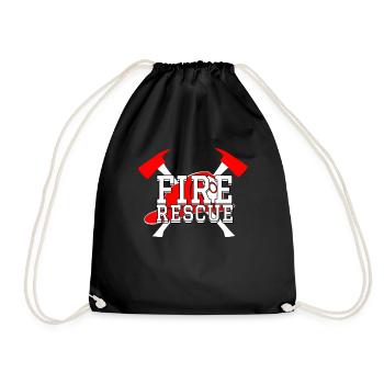 Firefighter Gift Fire Rescue Firefighter Gifts - Turnbeutel - Schwarz - Vorne
