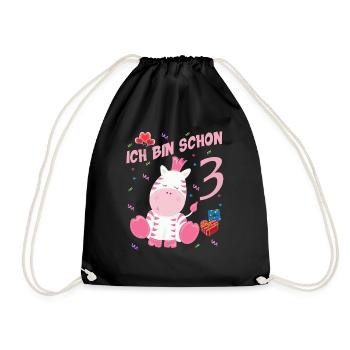 Geburtstagsshirt - 3 Jahre Geburtstag Geschenk - Turnbeutel - Schwarz - Vorne