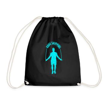 Rope Skipping Seilspringen Workout Anstrengend - Turnbeutel - Schwarz - Vorne