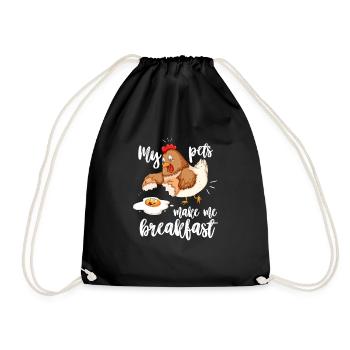 Farmer Tracktor agriculture gift - Drawstring Bag - black - Front