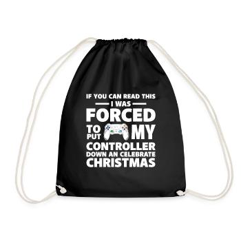 Gamer Christmas - Drawstring Bag - black - Front