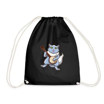 Cat Joue Banjo Mandolin Banjo Player - Sac de sport léger - noir - Devant