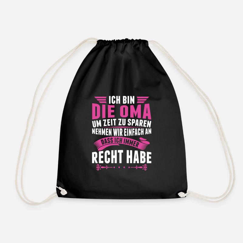 Oma - Turnbeutel - Schwarz