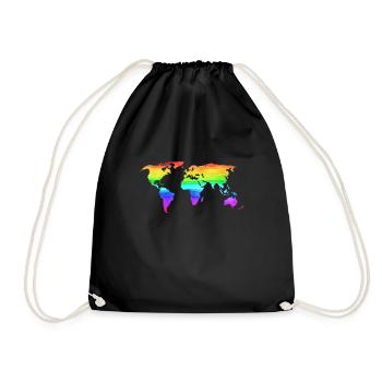Couleurs arc-en-ciel Carte du monde Voyage Voyage - Sac de sport léger - noir - Devant