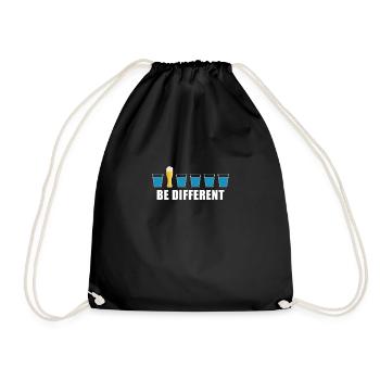 Be Different Beer Sauffn Party Fun Motiv - Drawstring Bag - black - Front