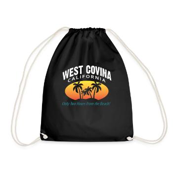 West Covina California Fun Crazy Girlfriend Gift - Drawstring Bag - black - Front
