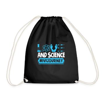 IVF warrior science day infertility - Drawstring Bag - black - Front
