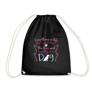 Idée cadeau chien chiot chien - Sac de sport léger - noir - Devant
