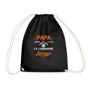 Papa le chasseur légendaire - Sac de sport léger - noir - Devant