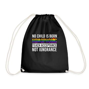 Acceprance homophobe LGBTQIA + Lo - Sac de sport léger - noir - Devant
