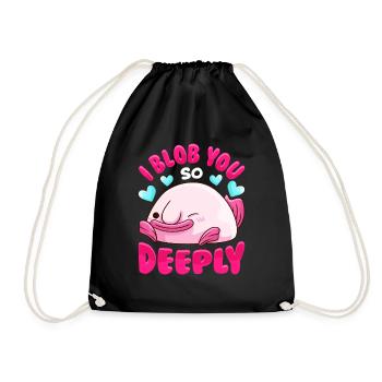 Entzückend ich tupfe Sie so tief niedliches Blobfish-Wortspiel - Turnbeutel - Schwarz - Vorne