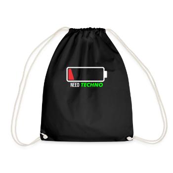 Need techno - Turnbeutel - Schwarz - Vorne
